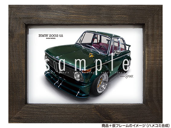 ★カーイラスト039 選べる2色【BMW 2002 tii B】ショーモデル 旧車 送料安_画像1