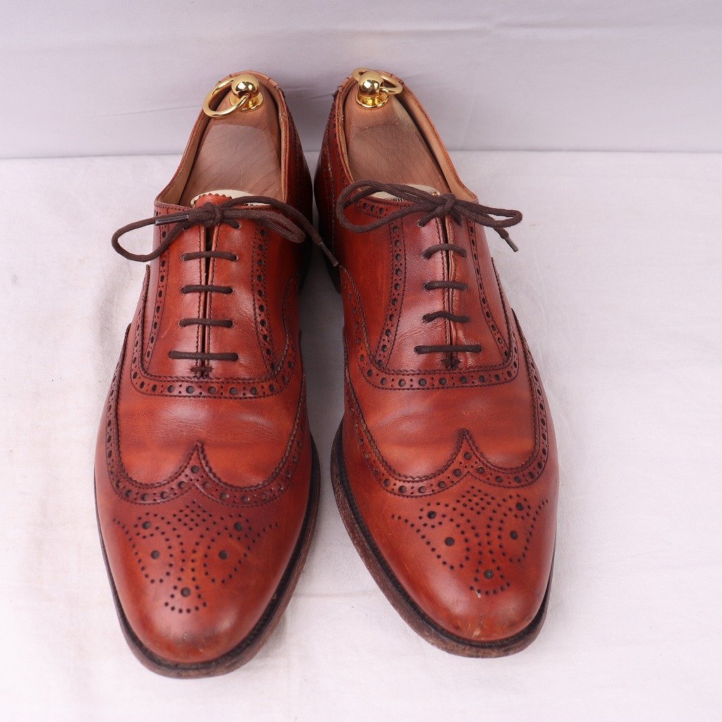 クロケット＆ジョーンズ 9 1/2 F /ウィングチップ 内羽根 ブラウン Crockett&Jones FINSBURY フィンズベリー メンズ 中古 ds3613_画像2