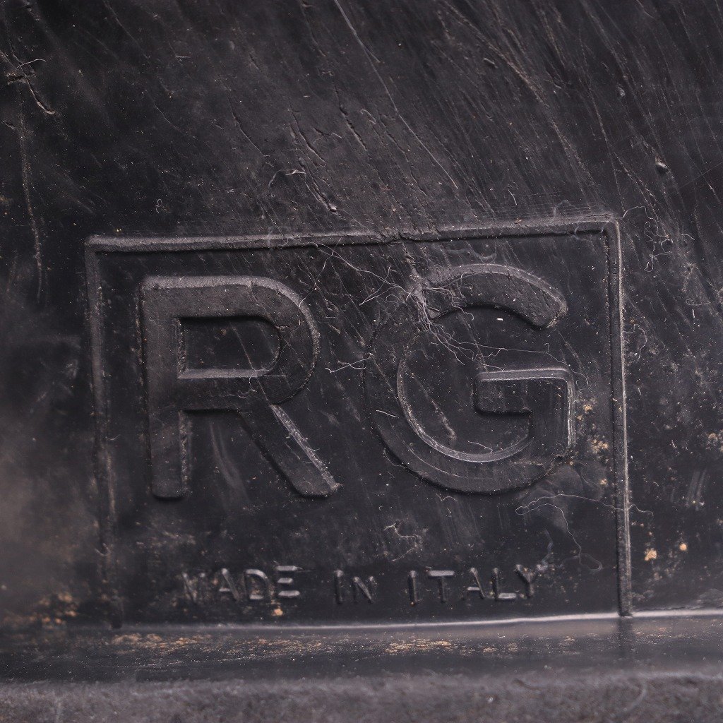 イタリア製 RG 41/26.0cm-26.5cm 位 ヴィンテージ 黒 ブラック バイクブーツ本革 メンズ 中古 eb959_画像8