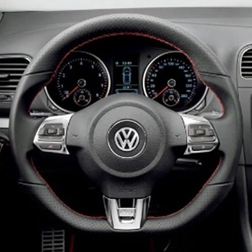 VW ゴルフGTI ステアリング 1KC 2009/9-2013/3 本革巻替キット エクスチェンジキット Tricolore/トリコローレ (1V-08 NS_画像2