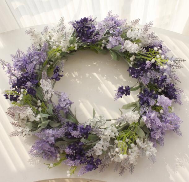 * lavender artificial flower * lease * wall decoration * ornament * art flower new goods * hand made * maximum diameter approximately 40cm