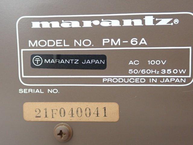 Marantz プリメインアンプ PM-6A ジャンク品 マランツ ▽ 6A729-2