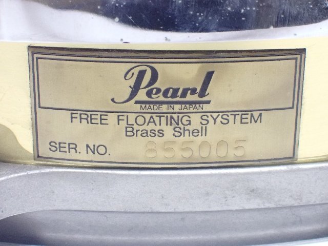Pearl 14インチ スネアドラム FREE FLOATING SYSTEM Brass Shell 14x3 パール □ 6A83F-4の画像5