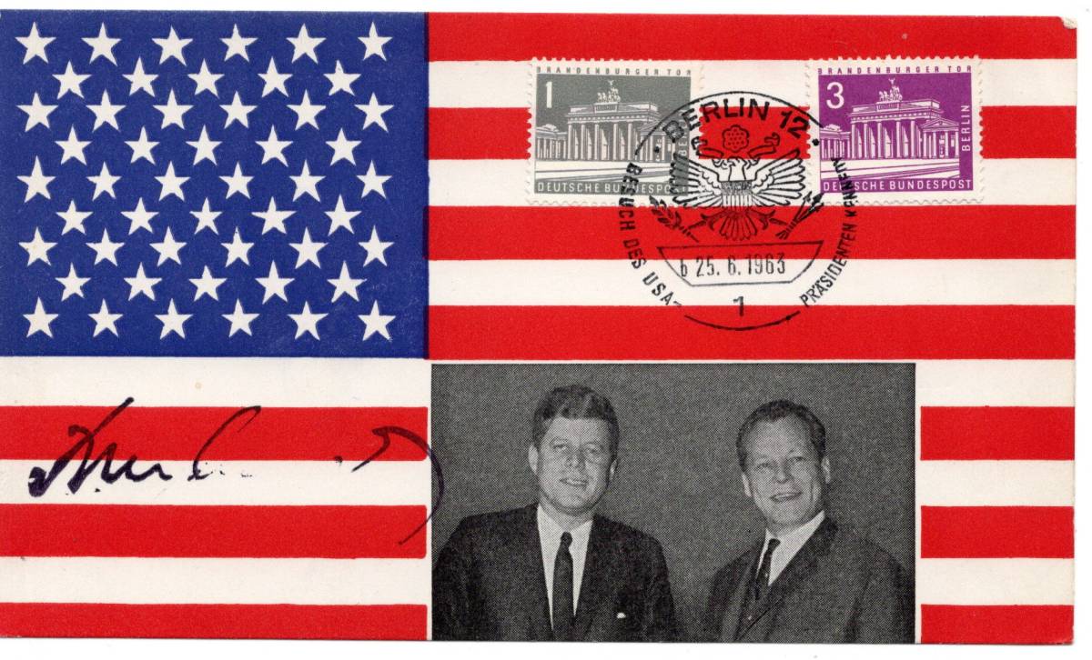 〒【TCE】65975 - 西ドイツ/ベルリン・１９６３年・ケネディ米大統領の訪独・特印の画像1