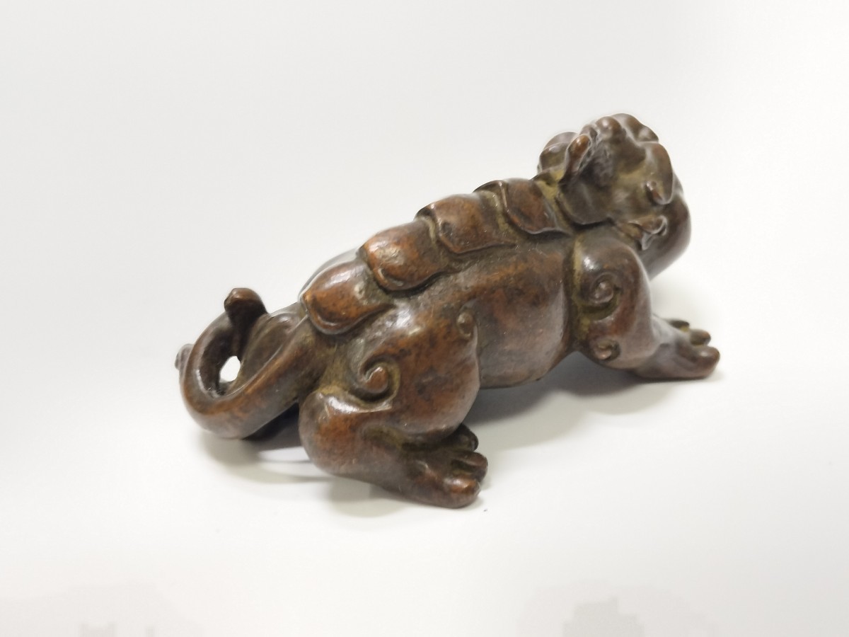 銅製置物　神獣　龍の子　中国美術　インテリア置物_画像2