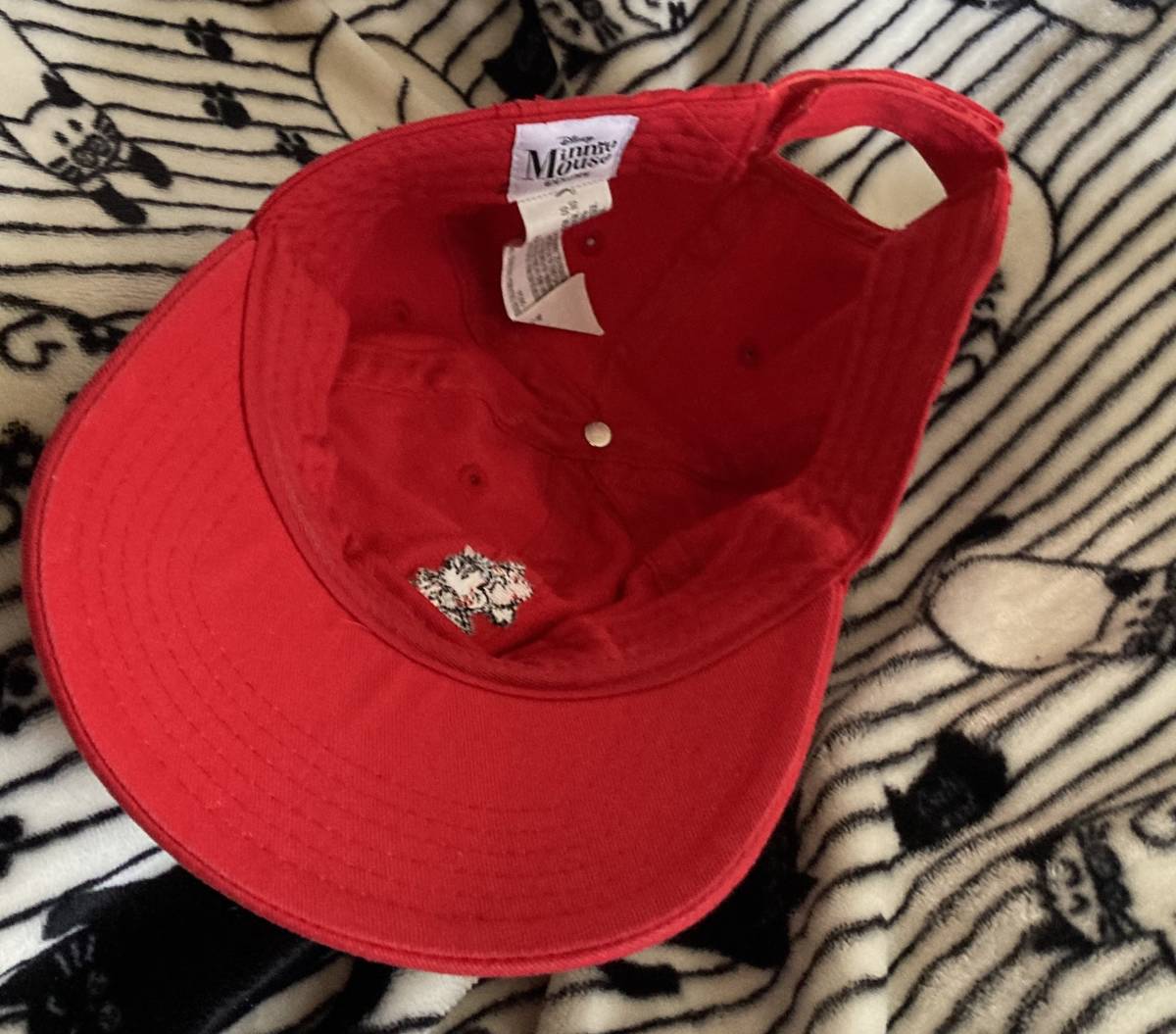 ジュニアお子様キッズ用フリーサイズ【ミニーマウス ／MINNIE MOUSE】ディズニー Disney かわいい赤色キャップ帽子CAP_画像6