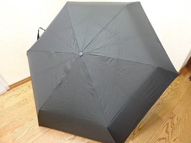 s305k　折りたたみ傘　雨傘　黒　無地　裕源　メンズ　男性用　雨具　中古_画像1