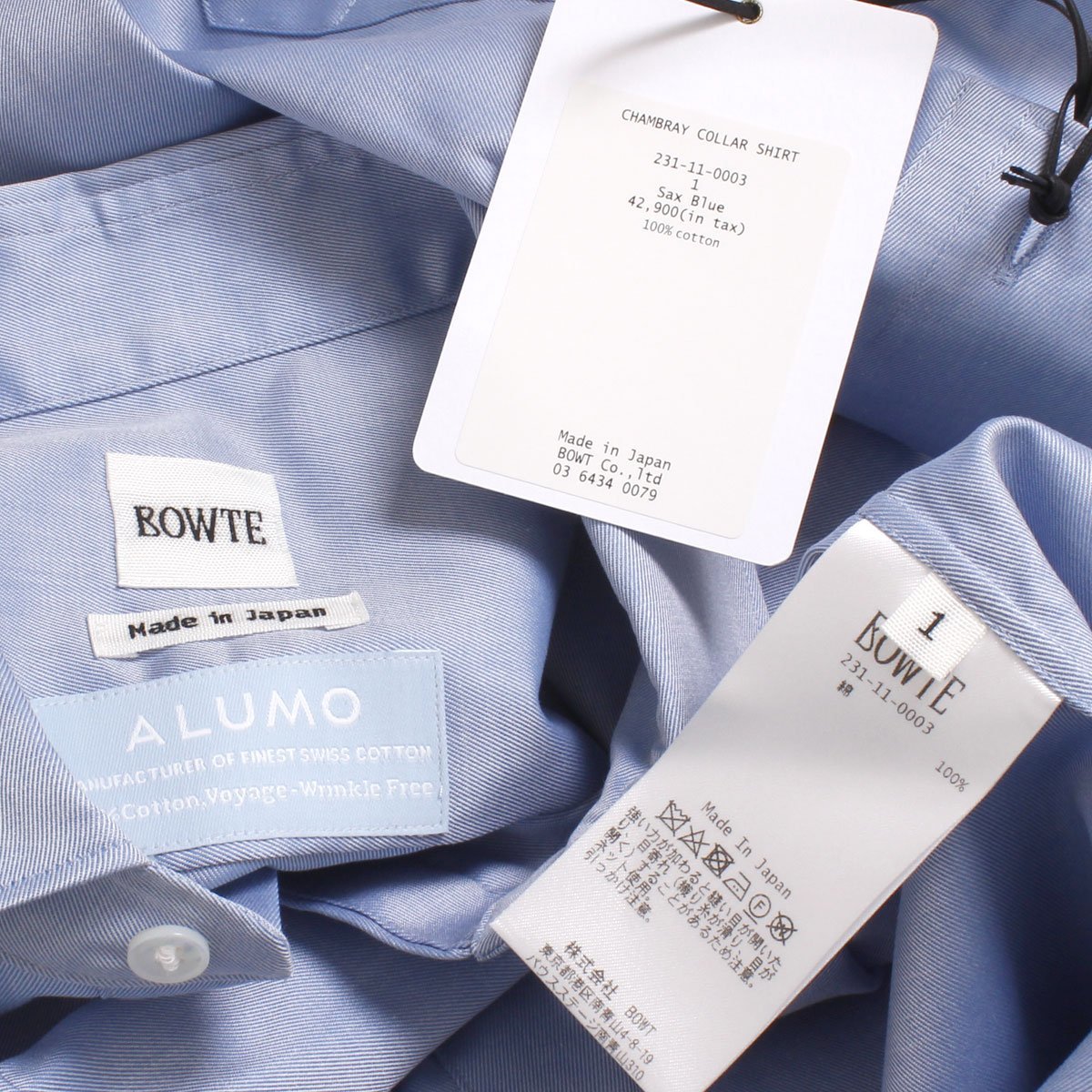 23ss【タグ付き・新品・定価42,900円】BOWTE CHAMRAY COLLAR SHIRT