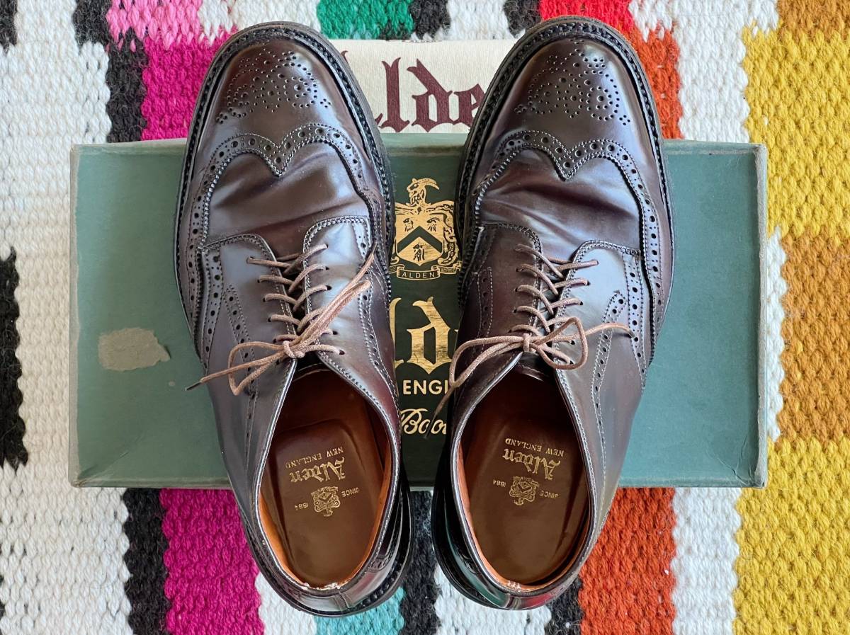 Alden Dark Bar Gandy Cordovan Wing Tip 6.5e 6 отверстия Чукка сапоги / 990 1339 Цвет 975 9751 Крыловый чип