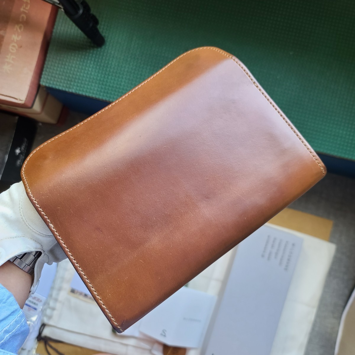 美品,交渉可!シェルコードバン,WAVE,ウェイブ,バーボン,ブッテーロ