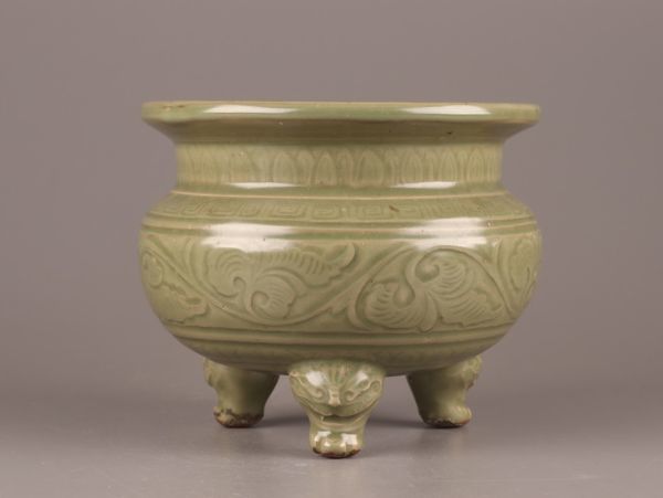 定番のお歳暮&冬ギフト 唐物 中国古玩 明代 9455 初だし品 極上品 時代物 香炉 青磁 龍泉窯 宋