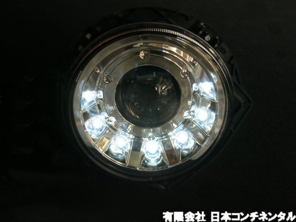 国内在庫/ベンツ/W463/Gクラス/LED/内蔵/クローム/ヘッドライト/ハロゲン/前期車用/G320/G500/G55/AMG/ゲレンデ/ヴァーゲン_画像2