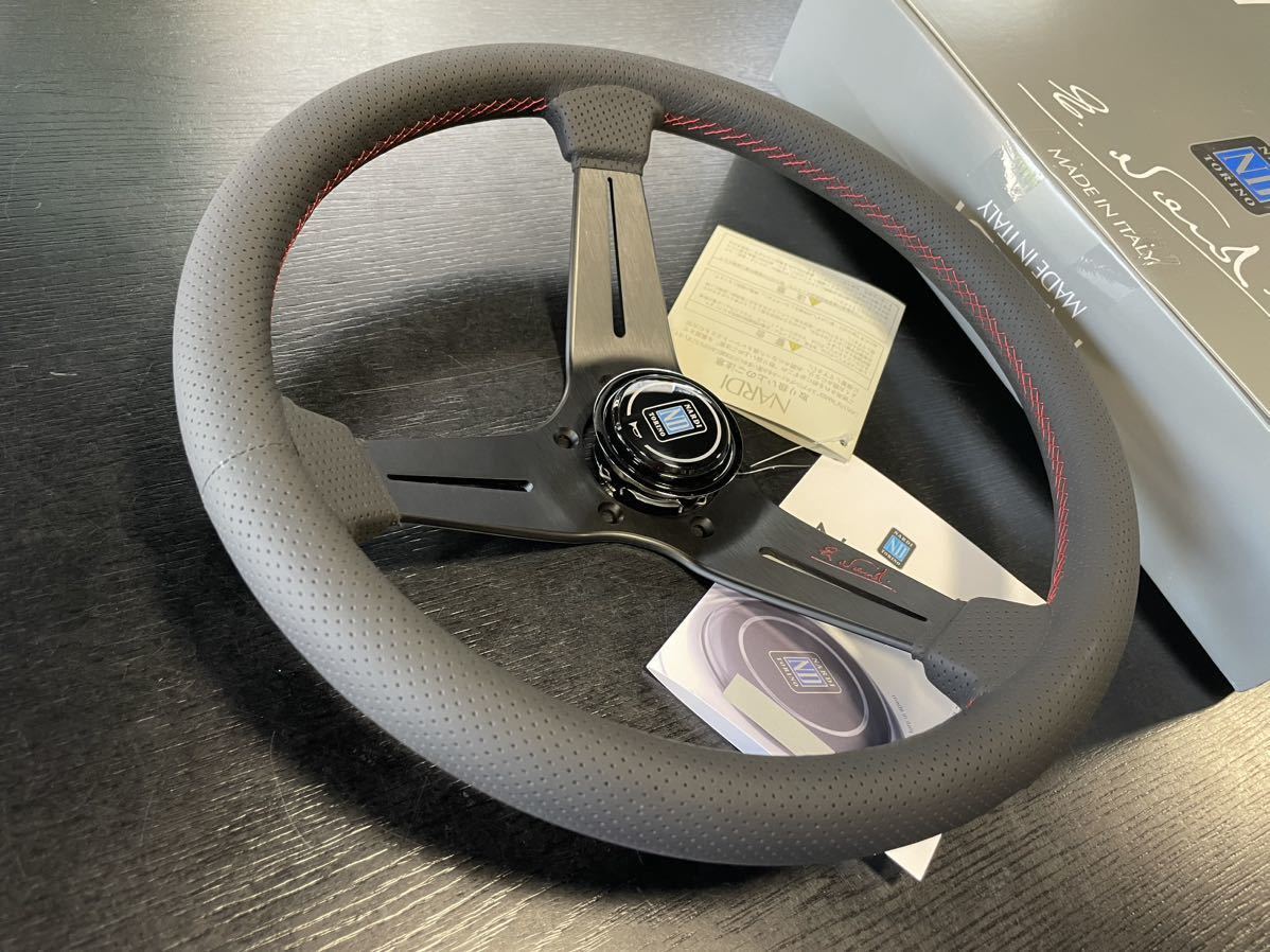 FET正規 限定品 340mm NARDI SPORTS タイプラリー N921 レッドクロスステッチ&レッドロゴ ナルディ ディープコーン|Yahoo!フリマ(旧PayPayフリマ)