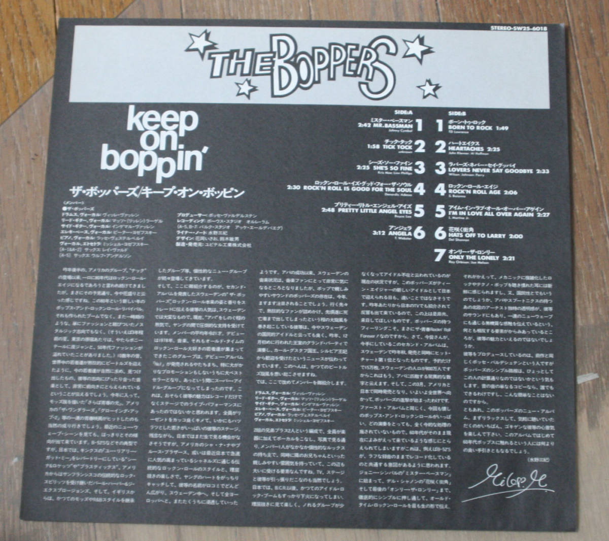 国内盤 THE BOPPERS - Keep On Boppin' / LP / Rockabilly / New Wave_画像3