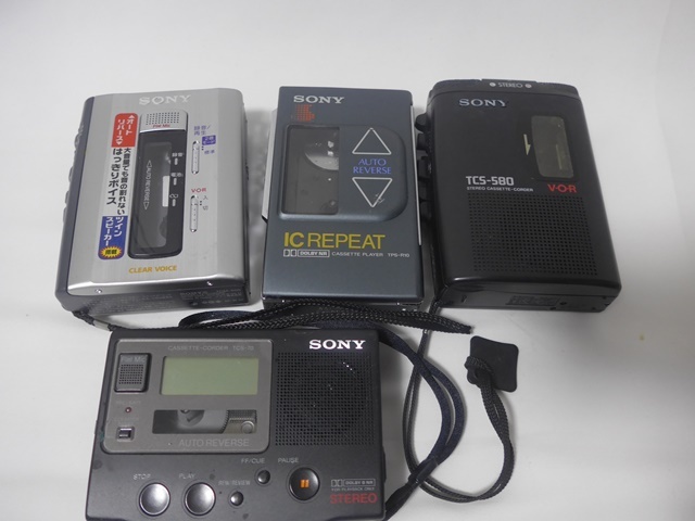 SONY ソニー 4台セット TCS-70 TCS-580 ジャンク TPS-R10 TCM-500 カセットテープレコーダー 現状