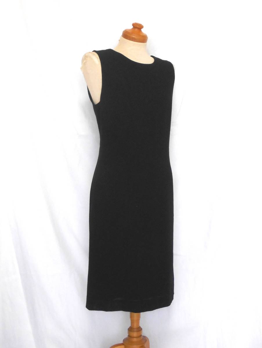 ( beautiful goods free shipping!) K.T KIYOKO TAKASEke- tea ki width ta spool black wool Blend One-piece ( made in Japan black dress formal )