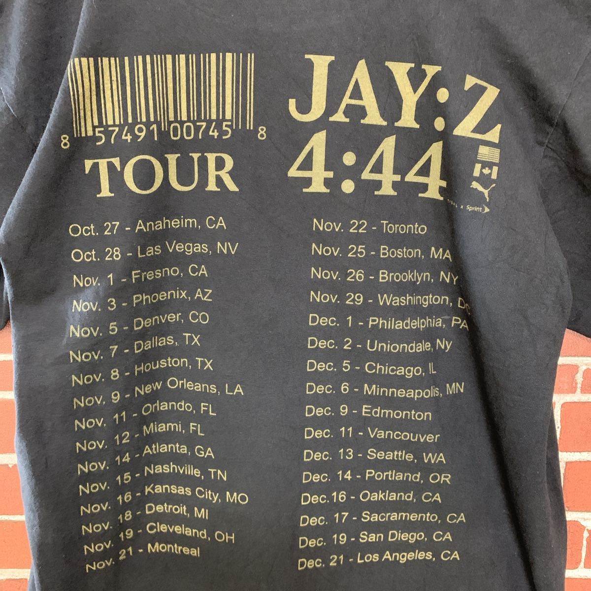 【レア】JAY-Z ジェイジー4:44 ツアーRAP ラップTシャツ 古着　ロカウェア　HIPHOP バンド　トラビススコット