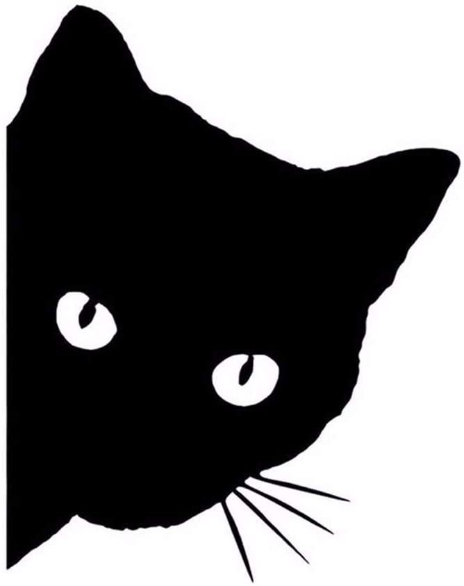 ネコ ステッカー 猫 シール ねこ 黒猫 車 バイク デカール みつめる のぞく ブラック_画像2