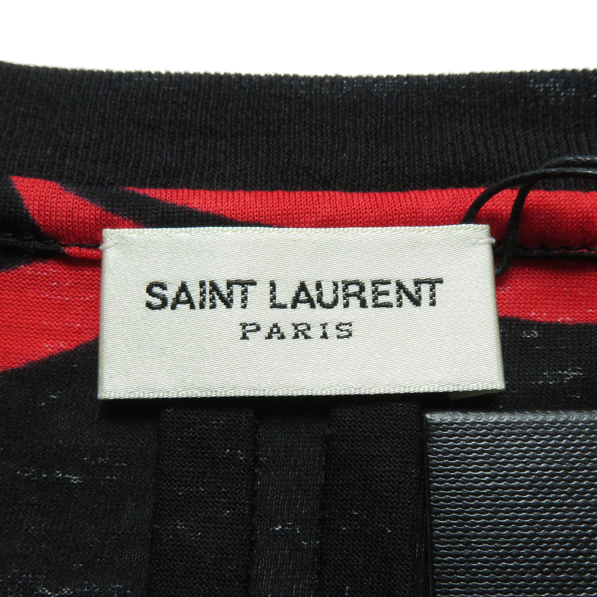  не использовался хранение товар SAINT LAURENT PARIS солнечный rolan Париж "губа" принт футболка общий рисунок черный красный 2016 год 440730