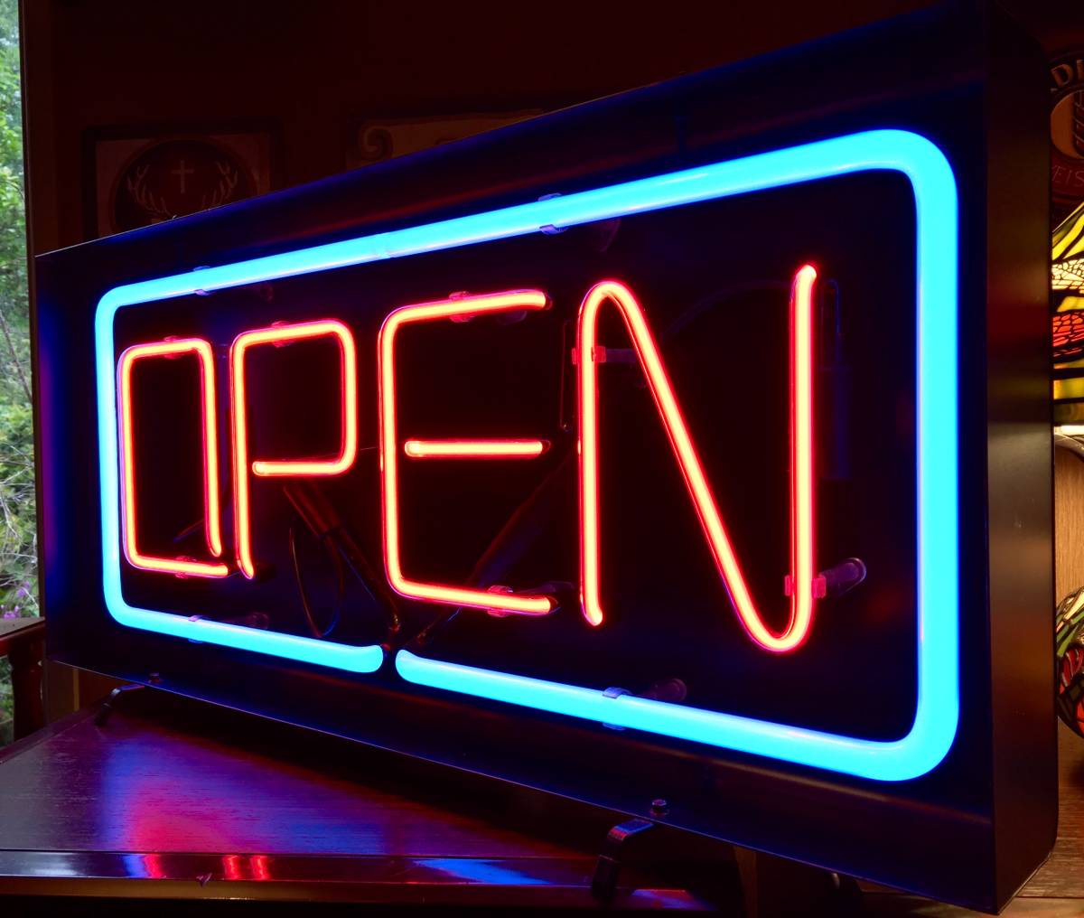 大型 OPEN ガラス ネオン管 ビンテージ アメリカン ネオンサイン