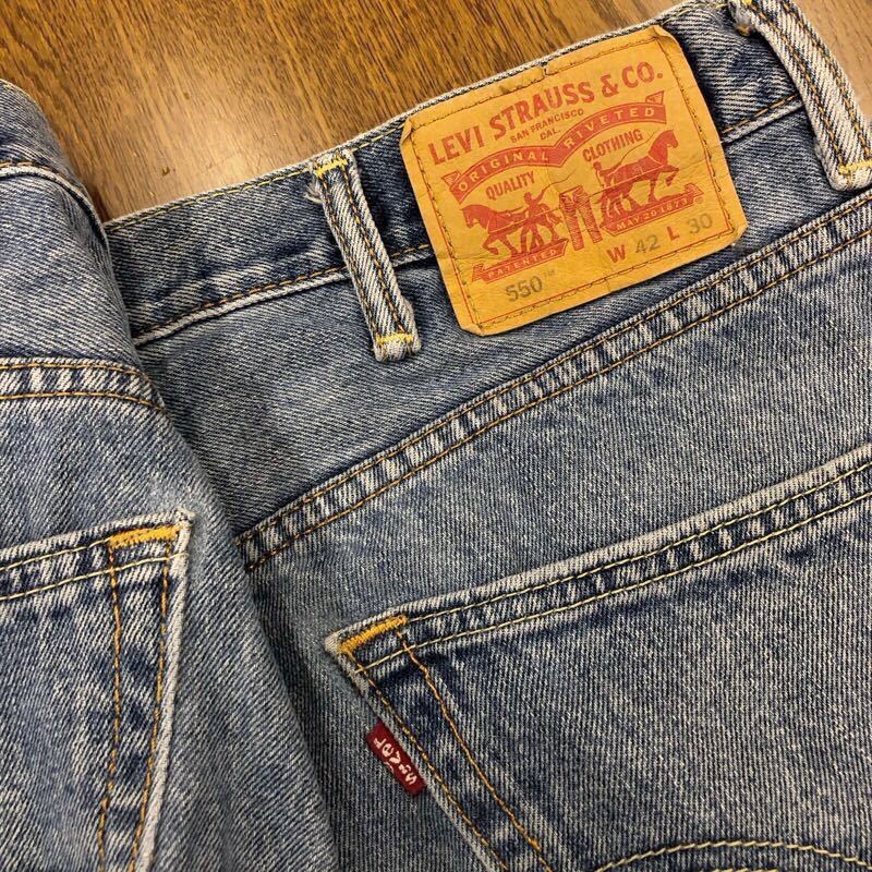 【EE017】Levi's 550 W42 L30 大きいサイズ ビッグサイズ ジーンズ ジーパン デニムパンツ メンズブランド古着 リーバイス550 送料無料_画像10