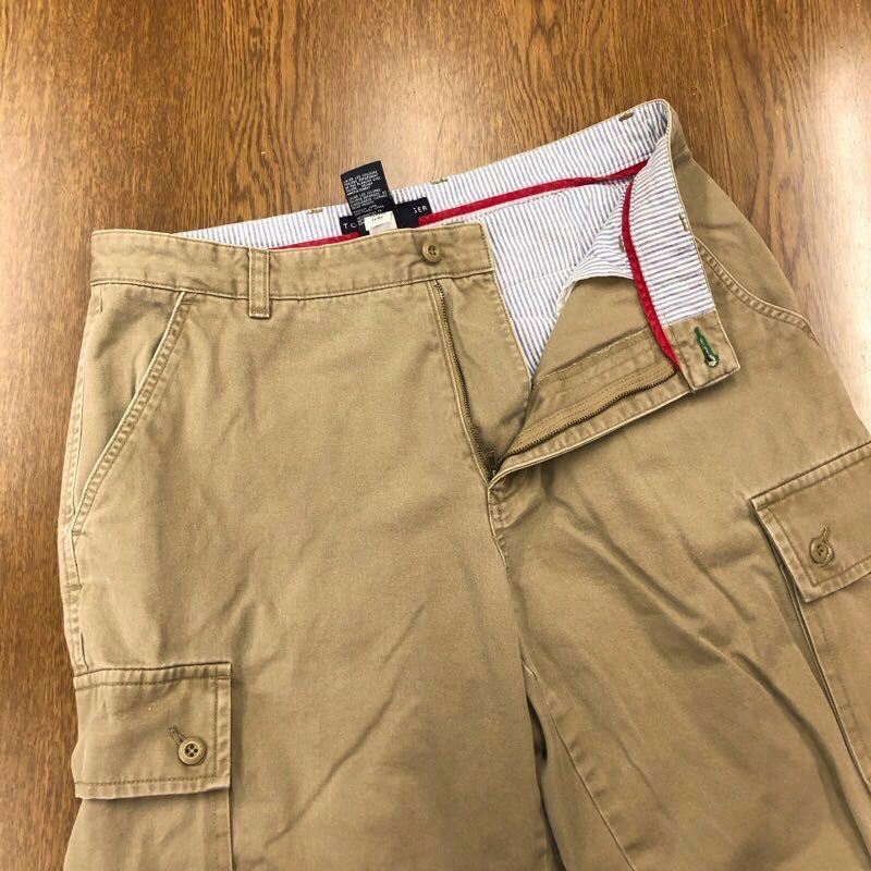 【EE072】TOMMY HILFIGER W34 L32 カーゴパンツ ワークパンツ ベージュ メンズブランド古着 トミーヒルフィガー 送料無料_画像4