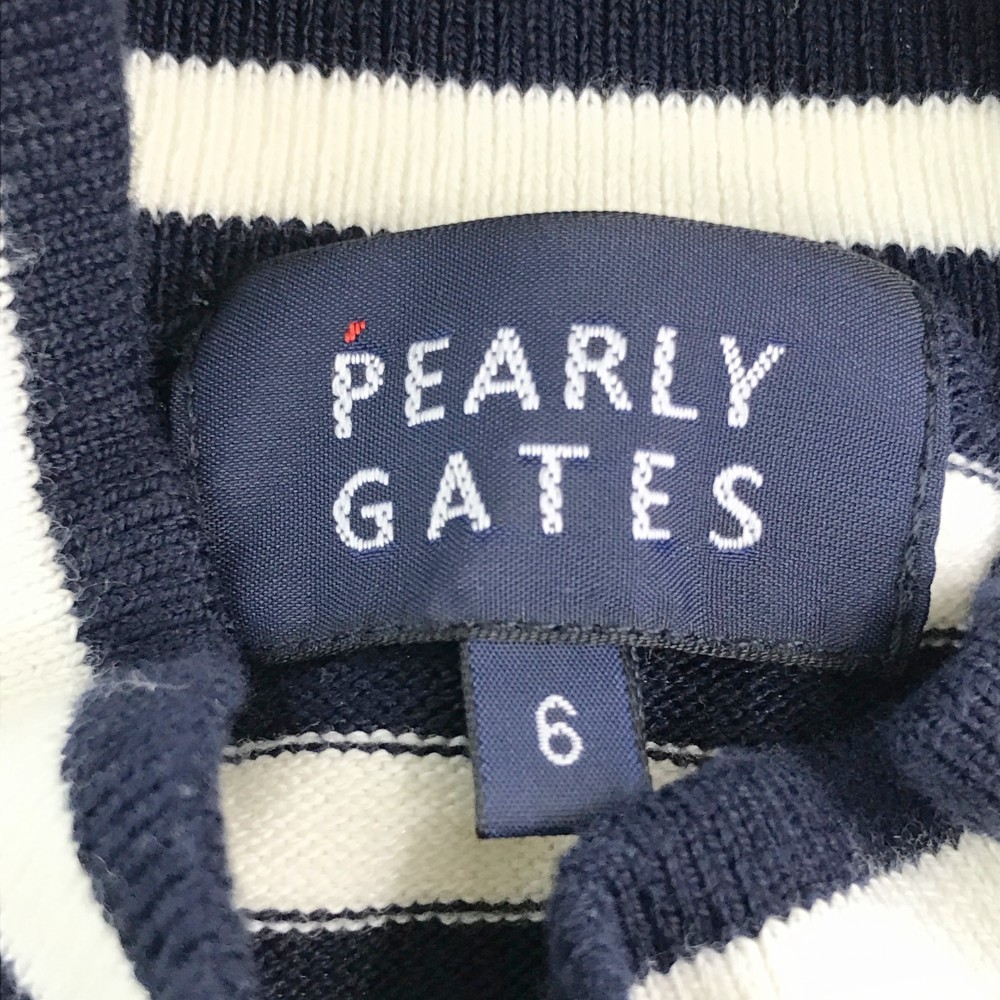 激安買付 PEARLY GATES パーリーゲイツ 2022年モデル ハイネック ニットセーター ボーダー柄 ネイビー系  [240001943095] ゴルフウェア メンズ