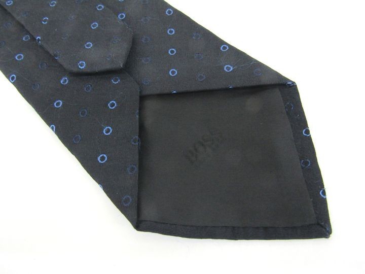  Hugo Boss total pattern circle pattern high class wool silk Italy brand necktie men's navy superior article HUGO BOSS Germany high class gentleman clothes brand 