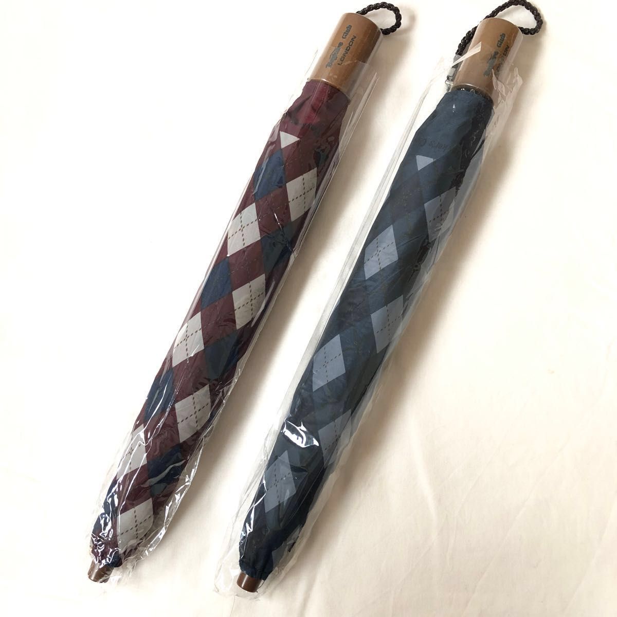 【新品未使用】折りたたみ傘　Bayker's Club 2本セット　傘袋あり　赤　青　色違い　