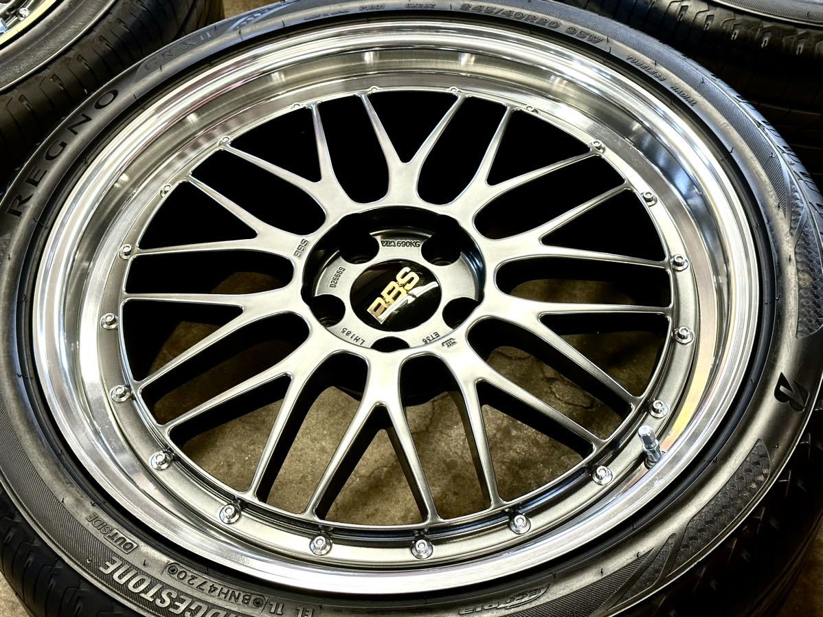 □BBS LM185 鍛造20インチ 8.5J +36 5H 114.3 × BSレグノ バリ溝 245