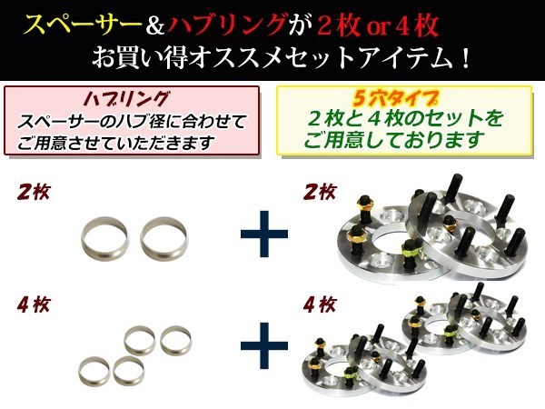 30系 カムリ ワイドスペーサー 5H 114.3/60/12*1.5 2枚ツライチ ホイール ワイトレ ハブ付き オフセット調整 ハブセン ハブリング 25mm_画像3