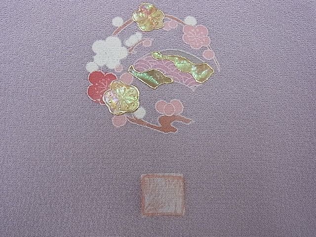 着物屋ほのか□色留訪問着友禅作家物螺鈿樹林風景文暈し染め逸品kg1308