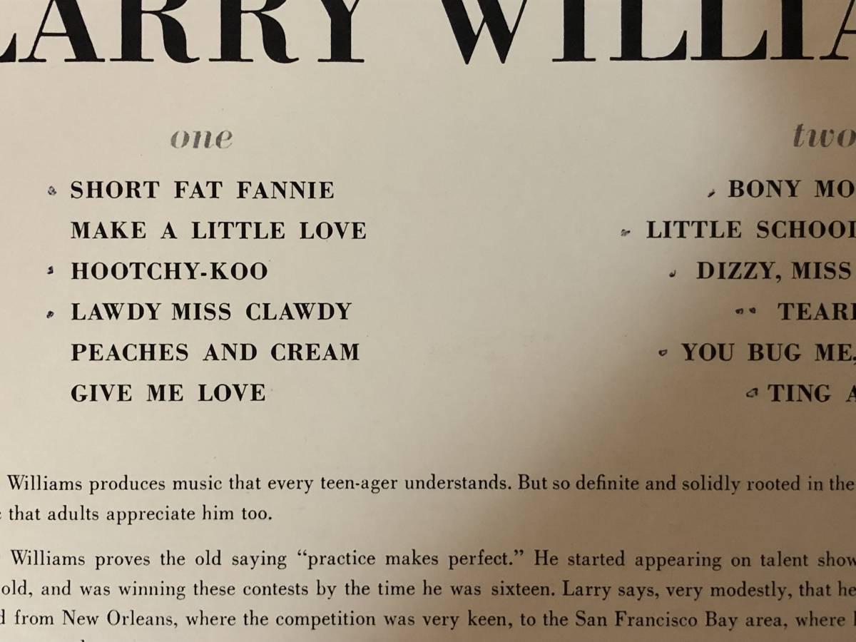 30527S 帯付12inch LP★ラリー・ウィリアムス/HERE'S LARRY WILLIAMS★SL-5075-SPの画像3