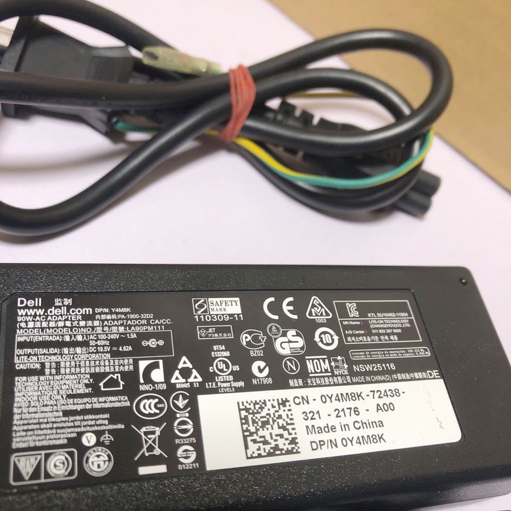 DELL original AC adaptor *LA90PM111/19.5V 4.62A/ connector : outer diameter approximately 7.5mm modification outer diameter 4.5mm used operation goods control number SHA1029