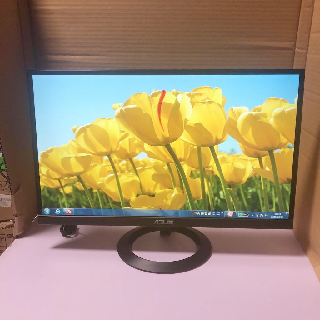 中古良品ASUS モニター VZ239HR 液晶23インチ IPS 薄さウルトラスリム ブルーライト軽減 フリッカーフリー HDMI,D-sub スピーカー 動作品_画像1