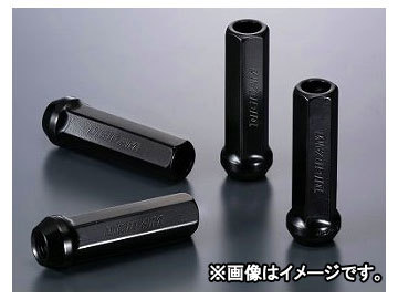 デジキャン クロモリレーシングナット ブラック 17HEX貫通 P1.5 70mm CN6K7015BK-DC 入数：1セット(4本入) トヨタ ラクティス_画像1