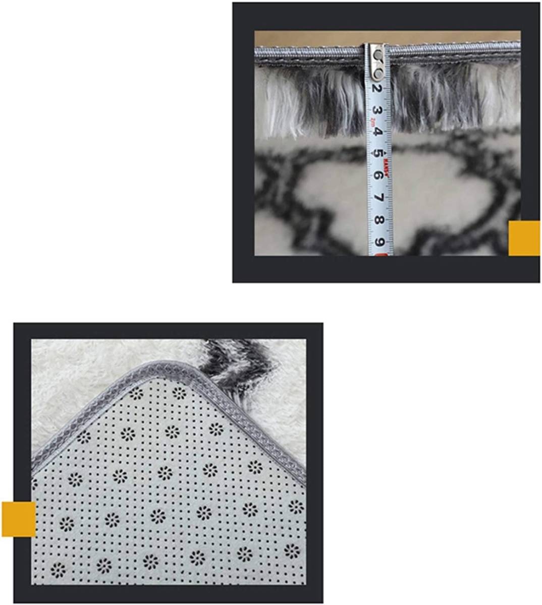 ラグ マット カーペット 約120×160cm モロッカン柄 モノトーン 敷物 絨毯 北欧 インテリア _画像5