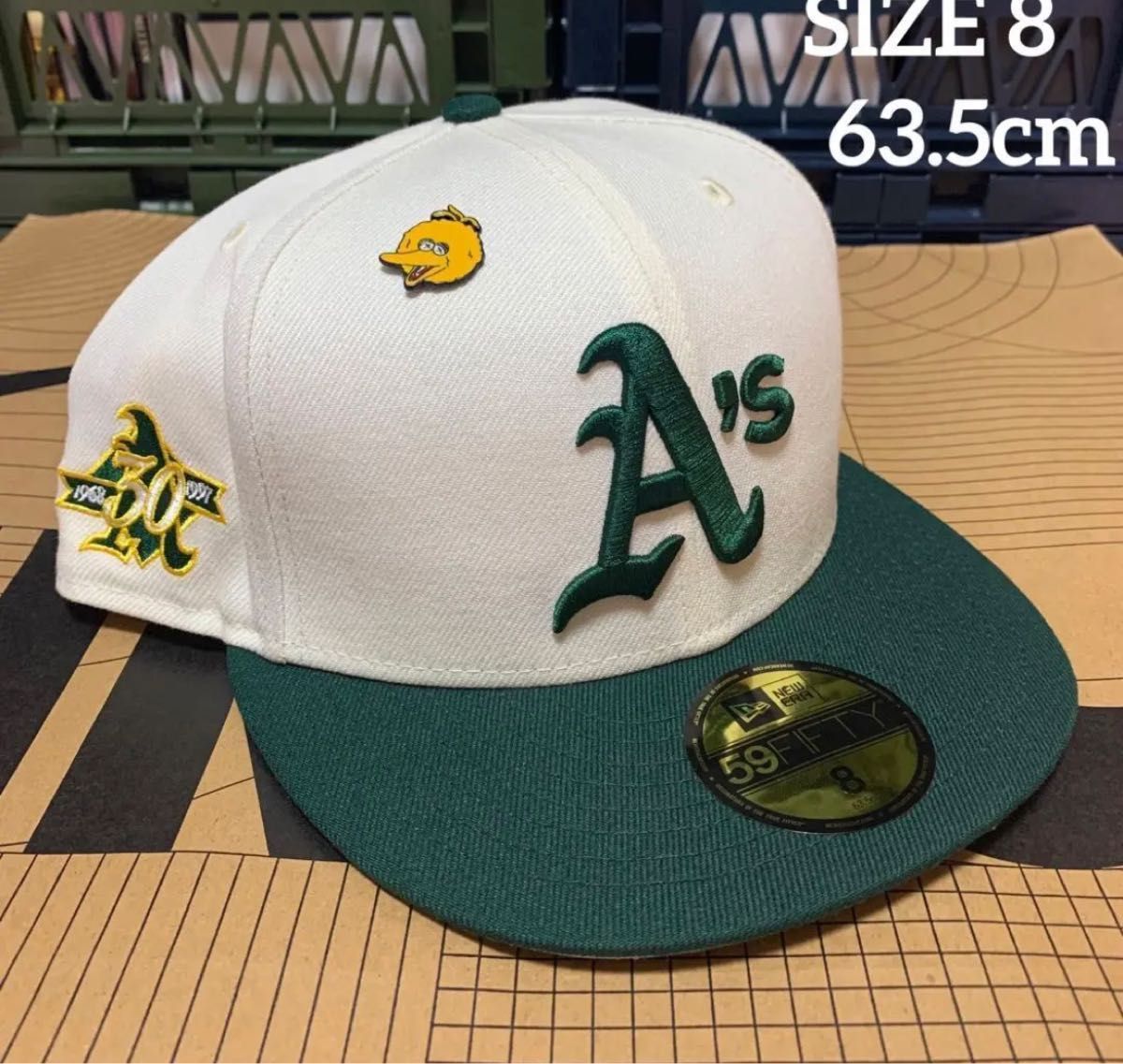 ニューエラ 59FIFTY オークランドアスレチックス　サイズ8 サイドパッチ