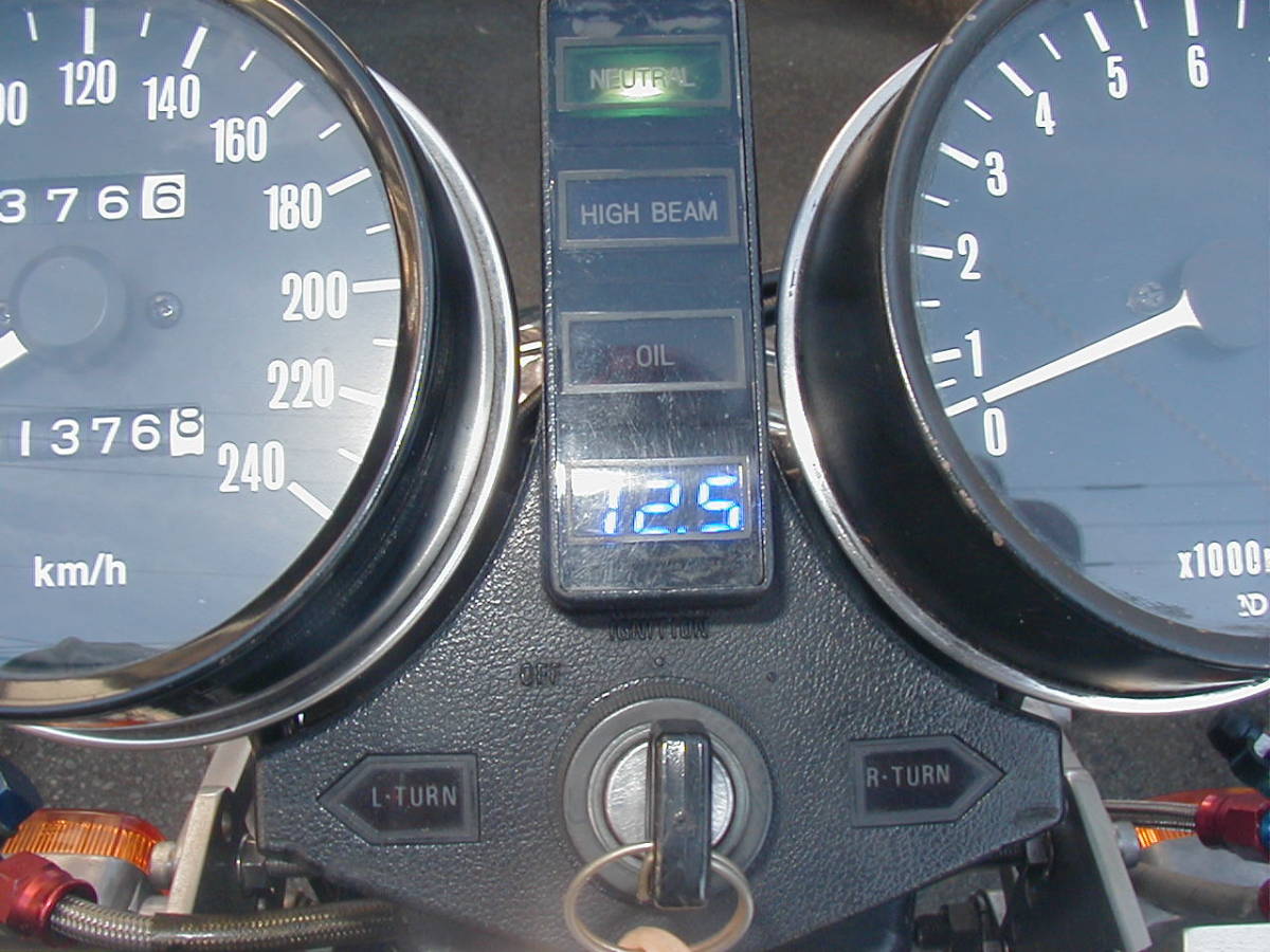 □Z750FXKZ1000Mk.2□純正インジケーターカバー加工電圧計付き□当時物