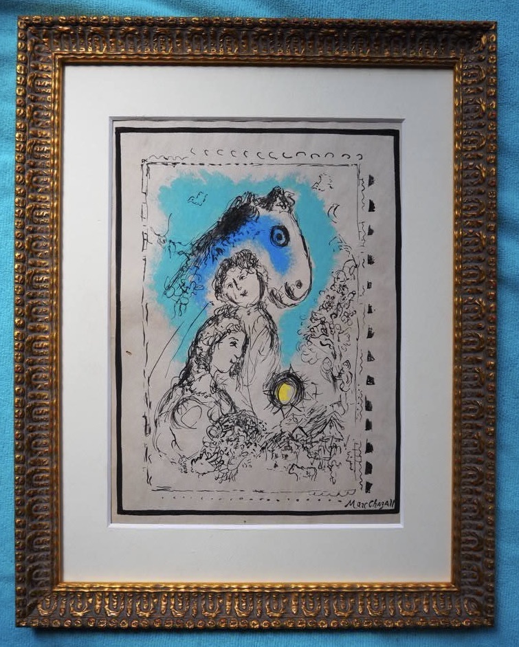 Artworks マルク シャガール|恋人と青い馬|油彩|水彩|肉筆|原画|シカゴ