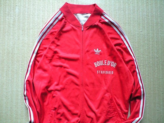 即決 大きめ レアサイズ 1点物 70s ヴィンテージ adidas made in France フランス製 atp 青タグ ventex ジャージ  赤x白