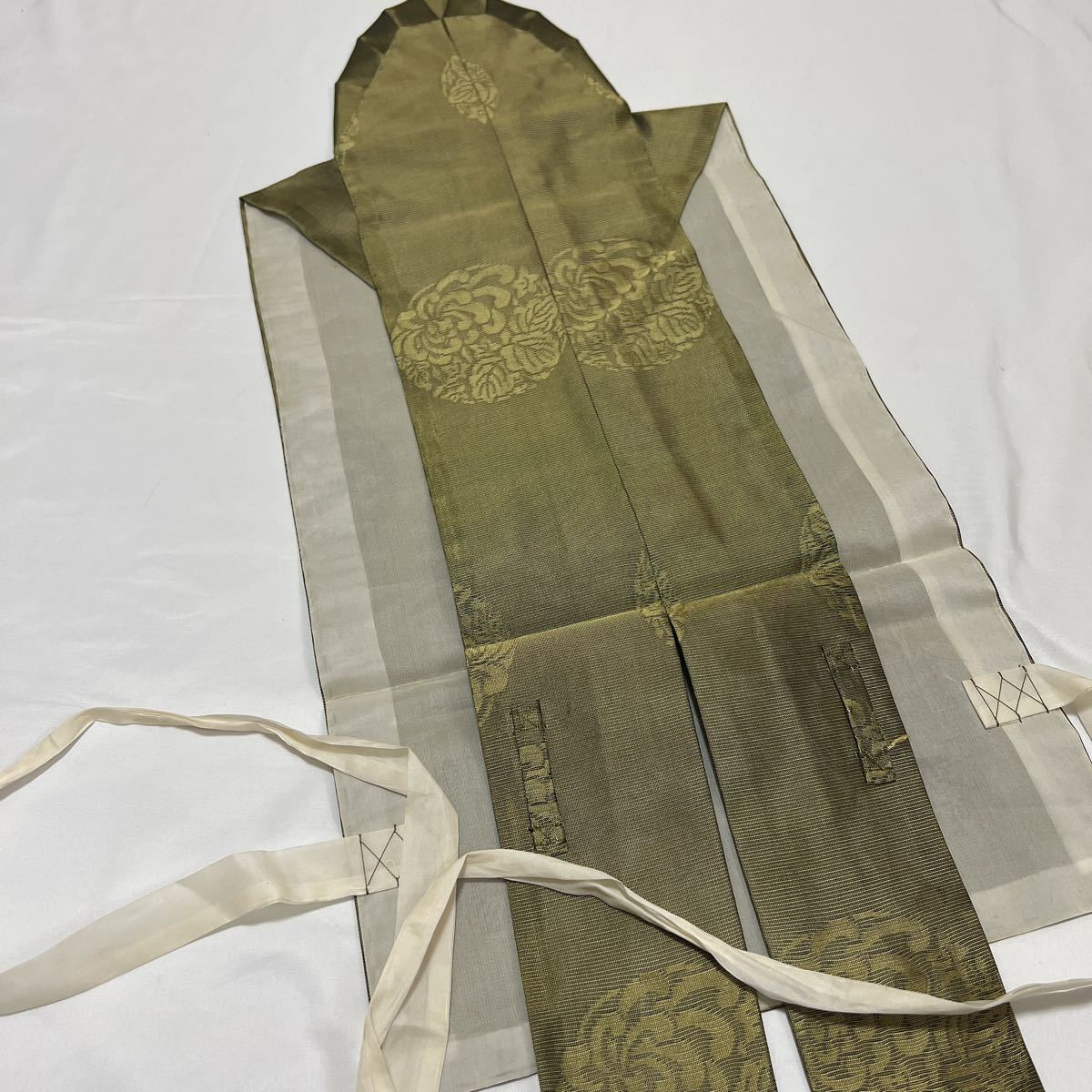 美品【色衣】緑 正絹 法要 葬儀 仏具 僧侶 装束 袈裟 法衣 浄土真宗