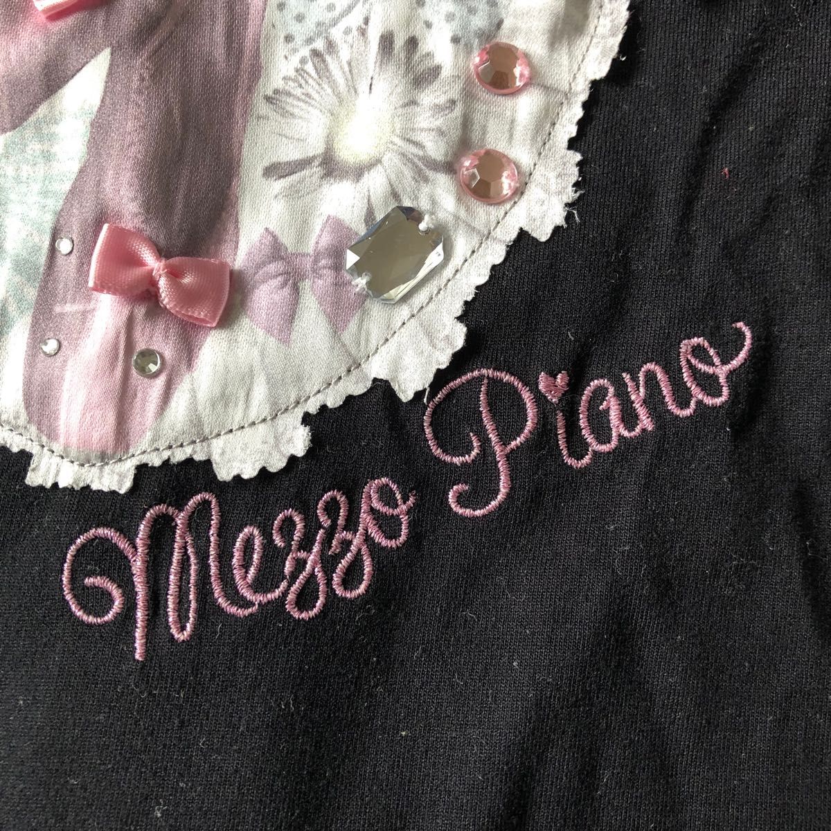 【130】メゾピアノ  mezzo piano リボン トゥシューズ 半袖Tシャツ 半袖カットソー 120