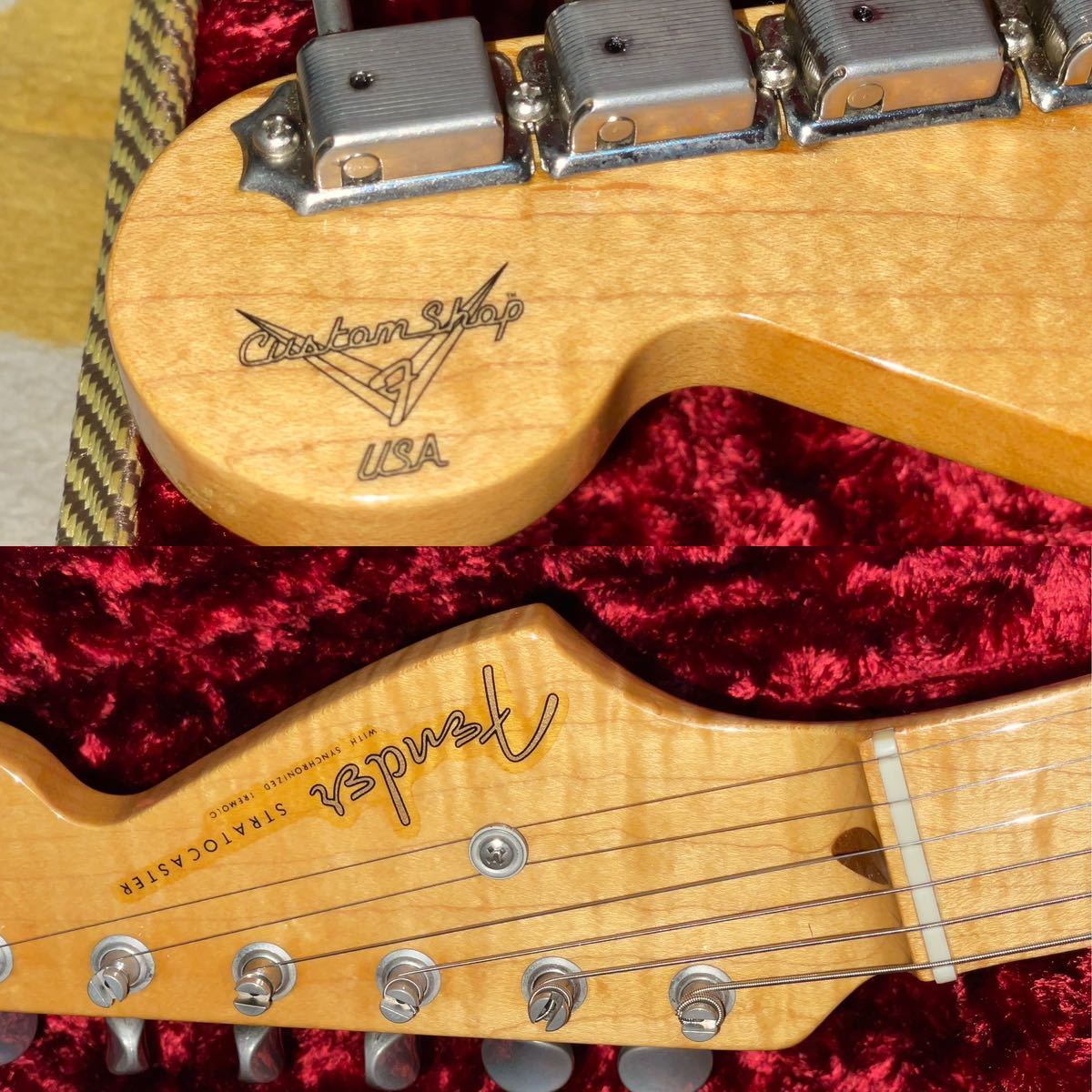 Fender customshop 1954 stratcaster フレイムネック 美品 弦高低
