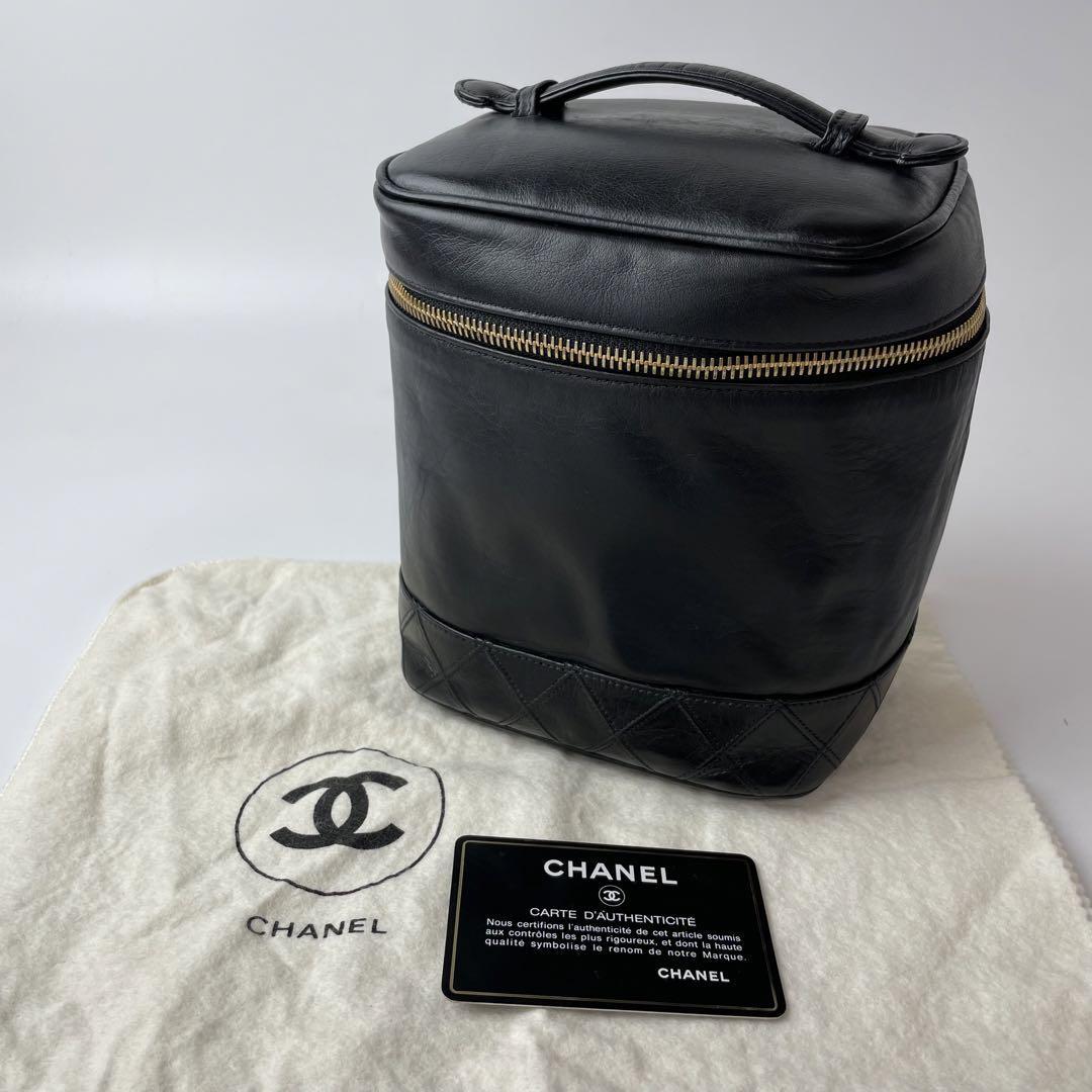 シャネル CHANEL ピコローレ パニティバッグ 黒 ラムスキン ポーチ