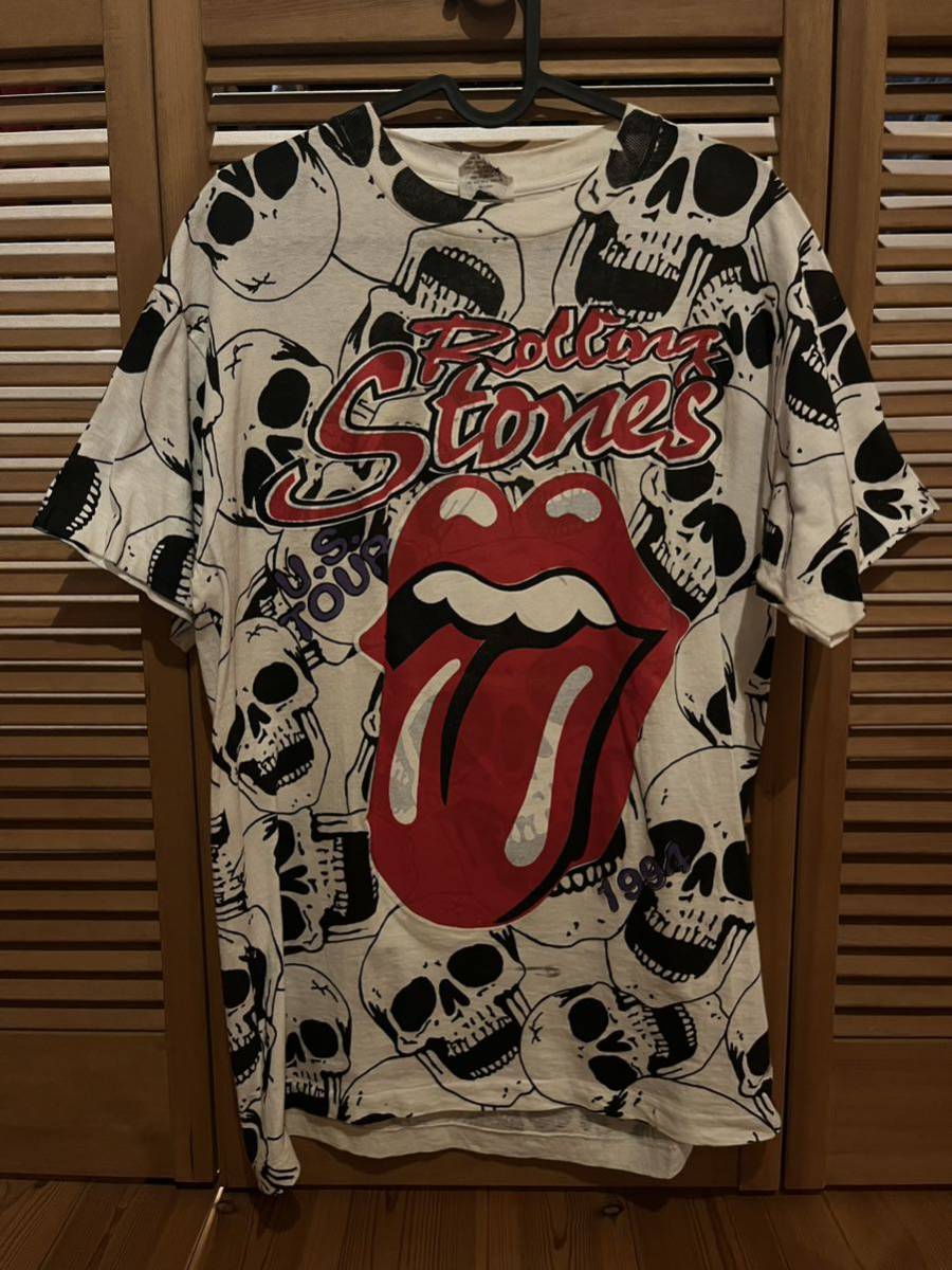 希少 90s rolling stones 総柄 tour tシャツ バンドt vintage フル