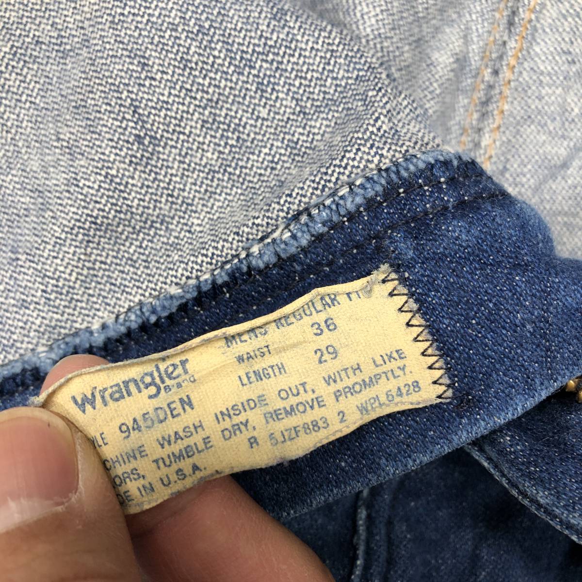 70s USA製 ラングラー Wrangler 945DEN デニムパンツ W36 70s USA製 ラングラー Wrangler 945DEN デニムパンツ W36
