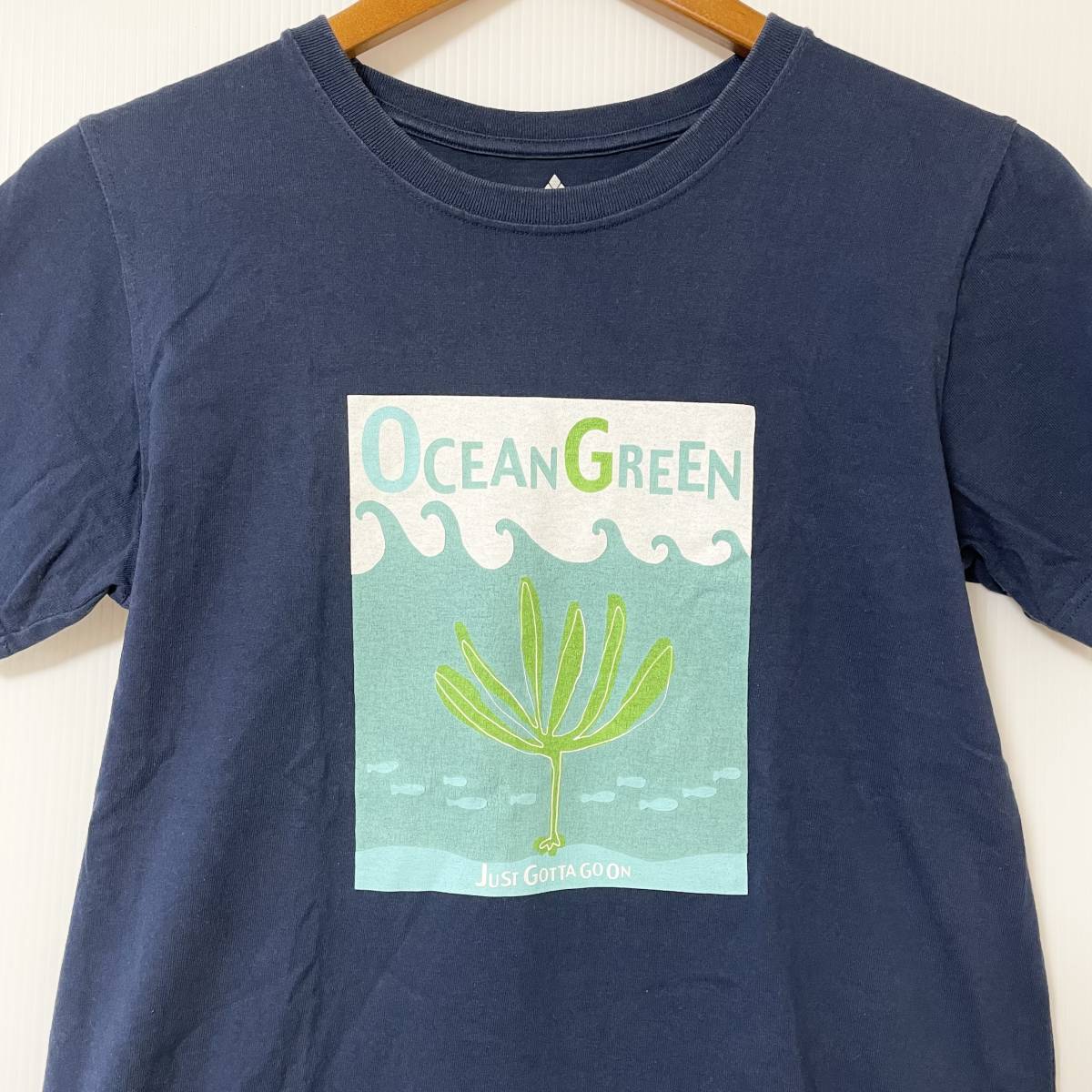 モンベル Mont-bell コットン Tシャツ ネイビー Lサイズ OCEAN GREEN