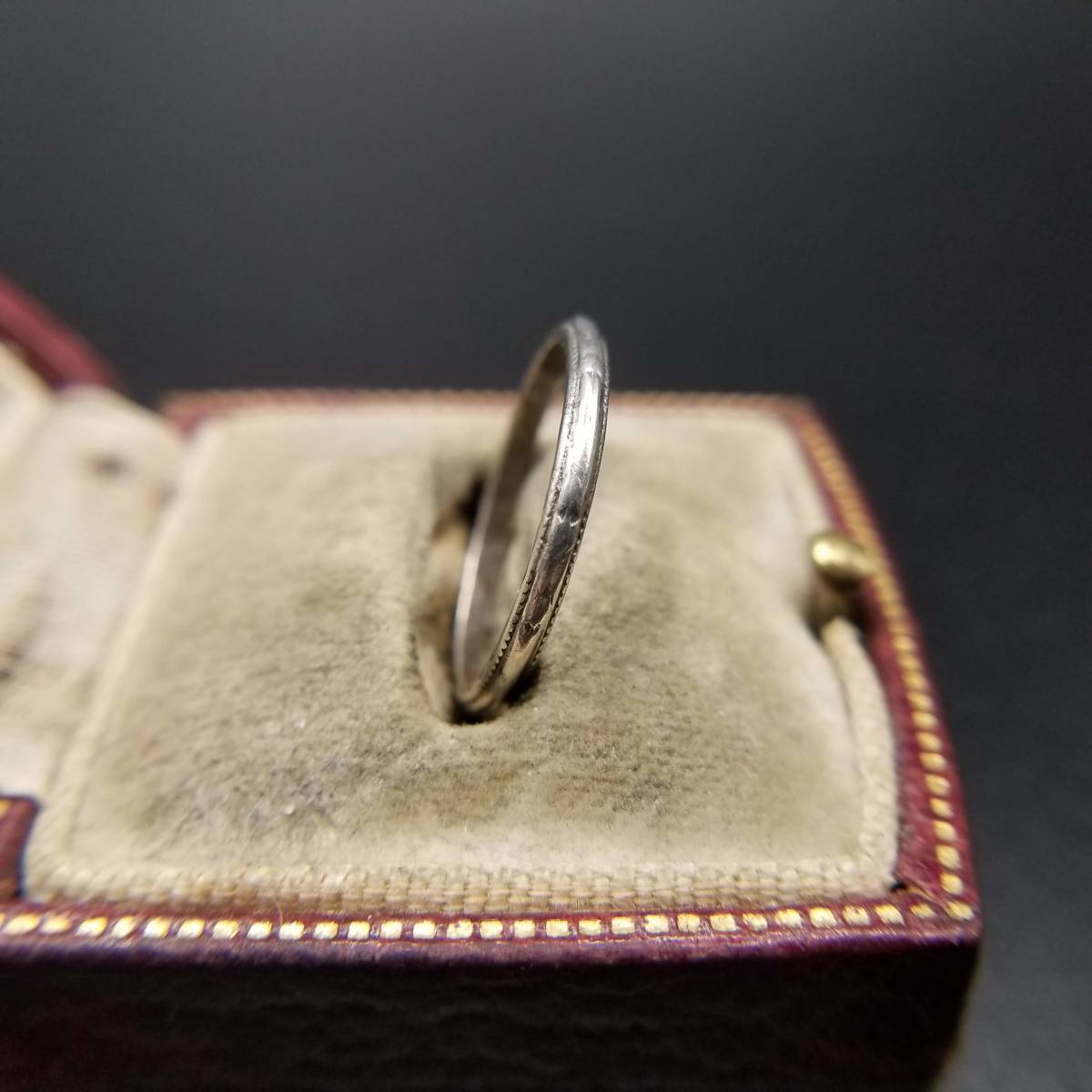  wave cut small width sterling Vintage silver ring a-ru deco ring Showa Retro accessory jewelry import AAX-3②