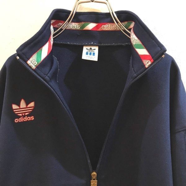 vintage 90年代◆ADIDAS/アディダス トラックジャケット トレフォイル 三つ葉 ジャージ パーカー ネイビー 紺 M メンズ ON787_画像5